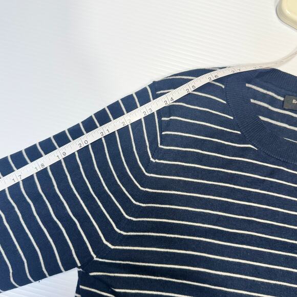 Banana Republic Silk Cashmere Striped Sweater Navy White Women’s Small Nautical - Picture 13 of 15